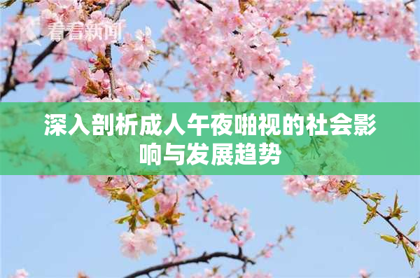 深入剖析成人午夜啪视的社会影响与发展趋势