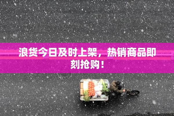浪货今日及时上架，热销商品即刻抢购！