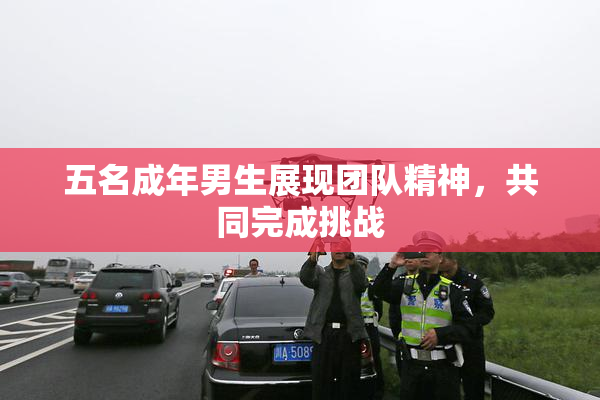 五名成年男生展现团队精神，共同完成挑战