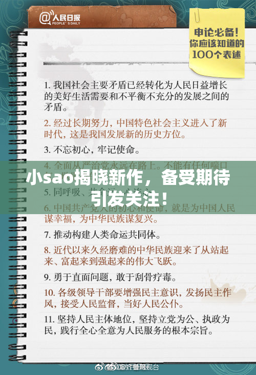 小sao揭晓新作，备受期待引发关注！