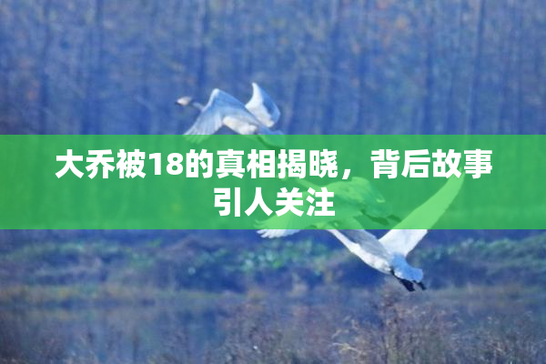 大乔被18的真相揭晓，背后故事引人关注