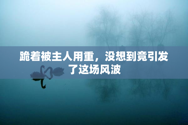 跪着被主人用重，没想到竟引发了这场风波