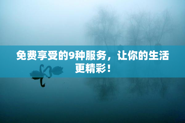 免费享受的9种服务，让你的生活更精彩！