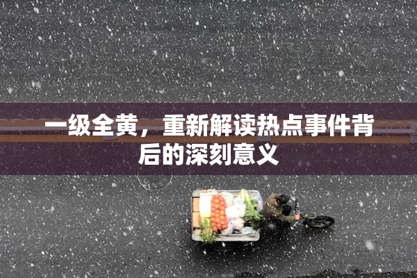 一级全黄，重新解读热点事件背后的深刻意义