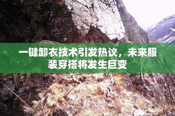 一键卸衣技术引发热议，未来服装穿搭将发生巨变