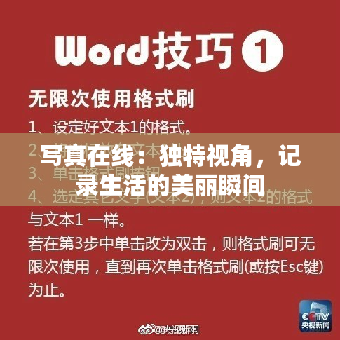 写真在线：独特视角，记录生活的美丽瞬间