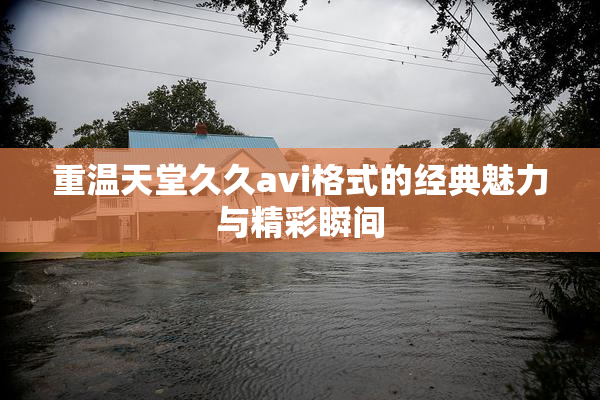 重温天堂久久avi格式的经典魅力与精彩瞬间