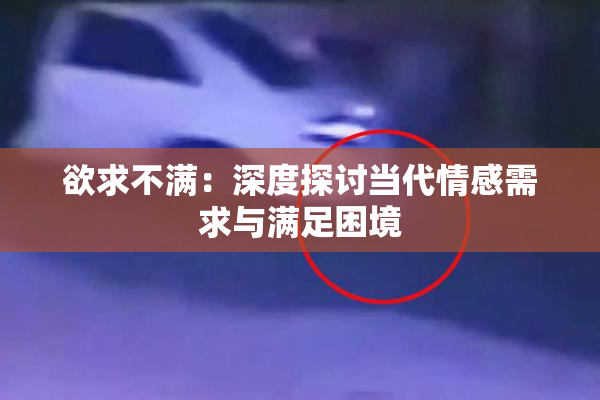 欲求不满：深度探讨当代情感需求与满足困境
