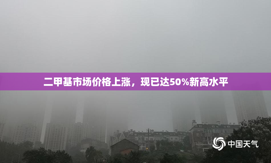 二甲基市场价格上涨，现已达50%新高水平