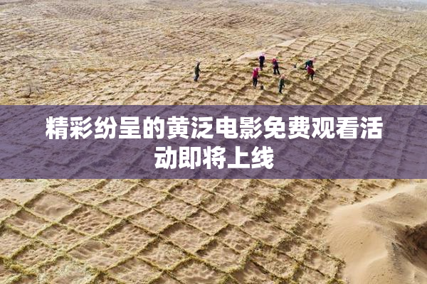 精彩纷呈的黄泛电影免费观看活动即将上线