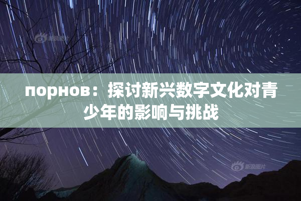 порнов：探讨新兴数字文化对青少年的影响与挑战