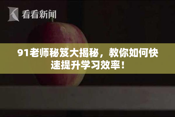 91老师秘笈大揭秘，教你如何快速提升学习效率！