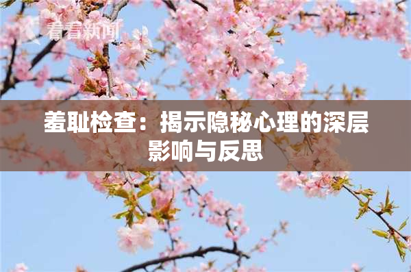 羞耻检查：揭示隐秘心理的深层影响与反思