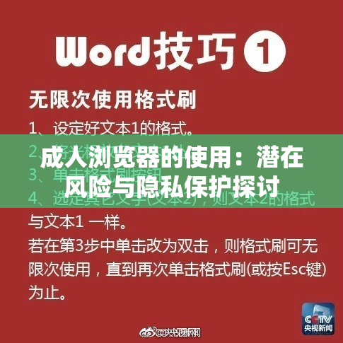 成人浏览器的使用：潜在风险与隐私保护探讨