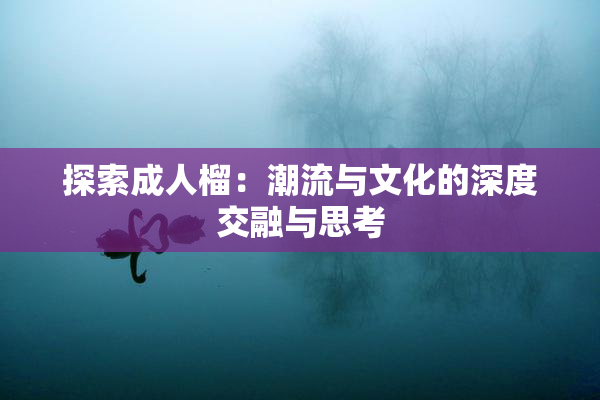 探索成人榴：潮流与文化的深度交融与思考