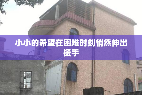 小小的希望在困难时刻悄然伸出援手