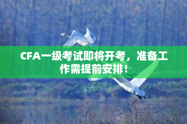 CFA一级考试即将开考，准备工作需提前安排！