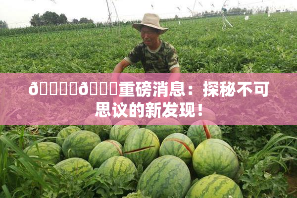 🔞‌🍌重磅消息：探秘不可思议的新发现！