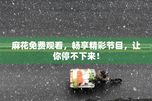麻花免费观看，畅享精彩节目，让你停不下来！