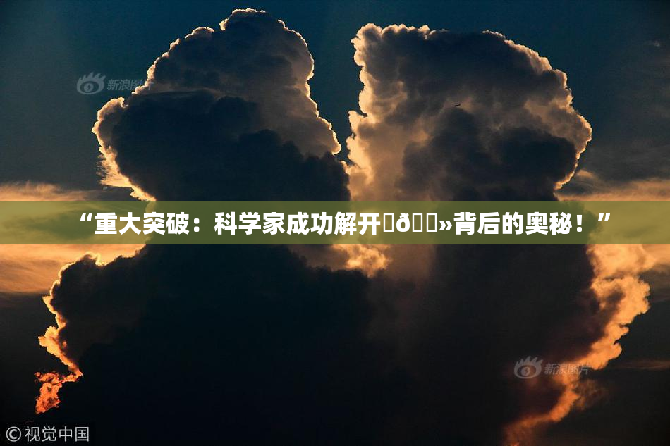 “重大突破：科学家成功解开‌🐻背后的奥秘！”