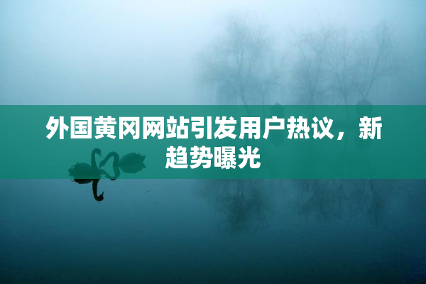 外国黄冈网站引发用户热议，新趋势曝光