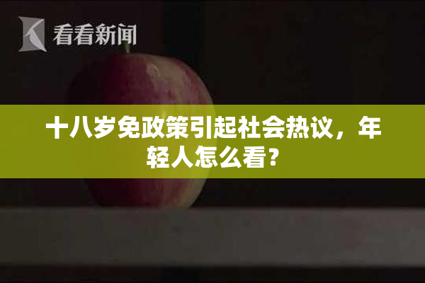 十八岁免政策引起社会热议，年轻人怎么看？