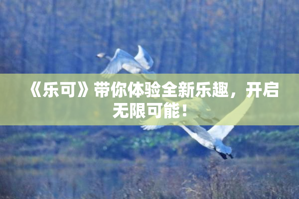 《乐可》带你体验全新乐趣，开启无限可能！