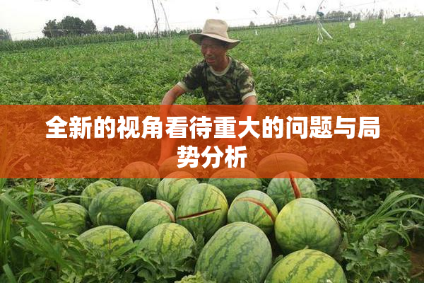 全新的视角看待重大的问题与局势分析