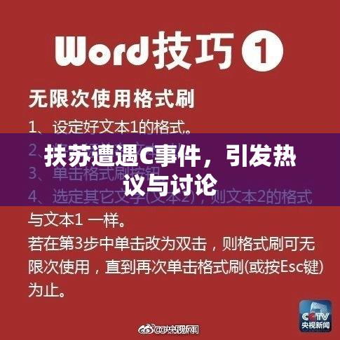 扶苏遭遇C事件，引发热议与讨论