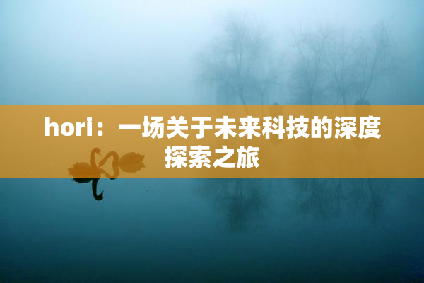 hori：一场关于未来科技的深度探索之旅