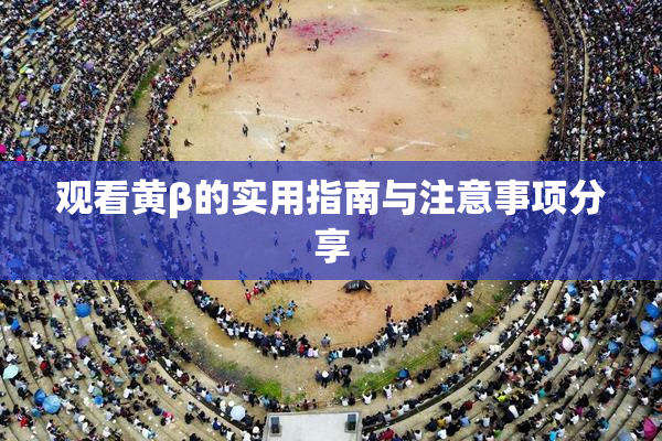 观看黄β的实用指南与注意事项分享