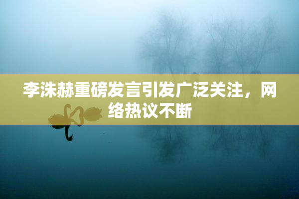 李洙赫重磅发言引发广泛关注，网络热议不断
