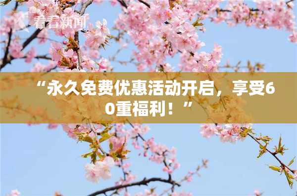 “永久免费优惠活动开启，享受60重福利！”