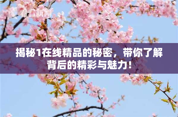 揭秘1在线精品的秘密，带你了解背后的精彩与魅力！