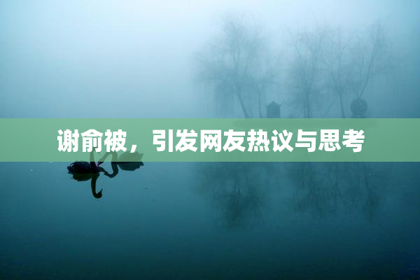 谢俞被，引发网友热议与思考