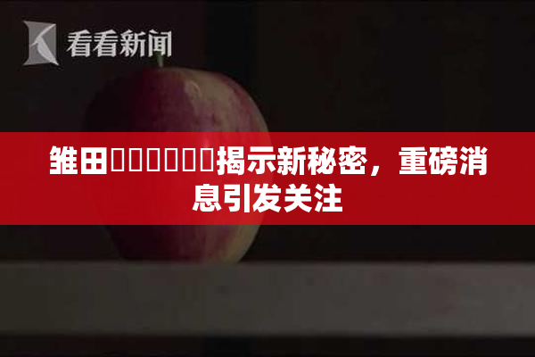 雏田❌‌❌‌❌‌揭示新秘密，重磅消息引发关注