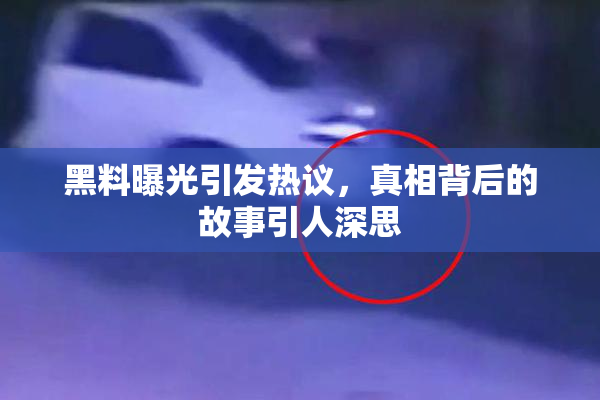 黑料曝光引发热议，真相背后的故事引人深思