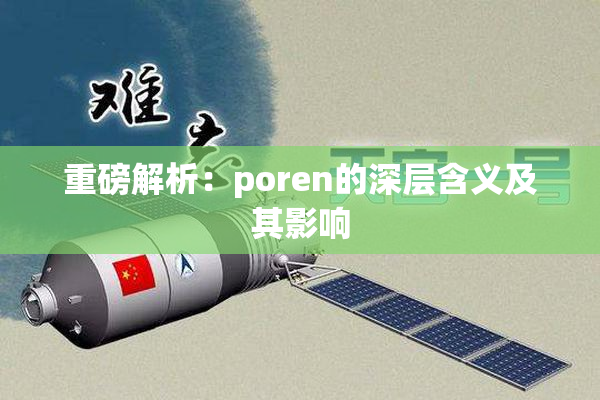 重磅解析：poren的深层含义及其影响