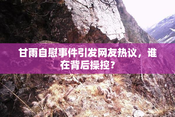 甘雨自慰事件引发网友热议，谁在背后操控？