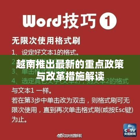 越南推出最新的重点政策与改革措施解读